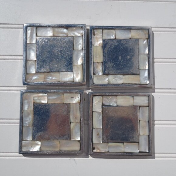 Towle Silversmiths Large Silver Platter Serving Tray with Mother of Pearl Inlay - Picture 5 of 8